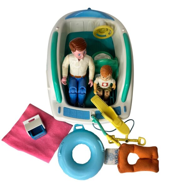 Fisher-Price 1997 Plastic Toy Speed Boat Playset Accessories & Figures Vintage - Picture 12 of 16